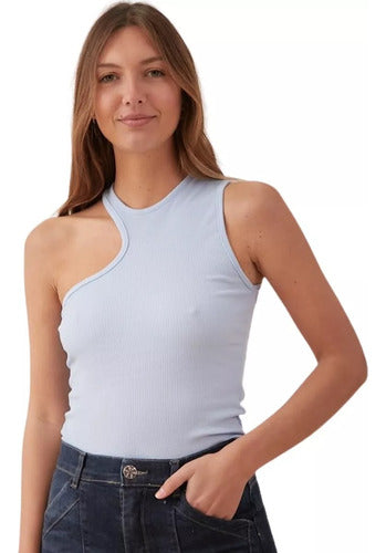 One-Shoulder Stretch Ribbed Top Lena 7