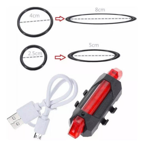 Set of 2 Rechargeable USB Bike Regulatory Lights 8