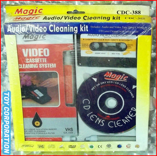 Magic Kit Limpieza Cassette Audio Vhs Cd Dvd Wet Type Magic Fluid 1