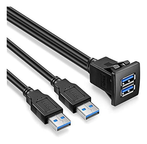 Doble Usb3.0 Montaje Empotrado Cuadrado - 2m 6ft Usb 3.0 Mon 2