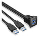 Doble Usb3.0 Montaje Empotrado Cuadrado - 2m 6ft Usb 3.0 Mon 2