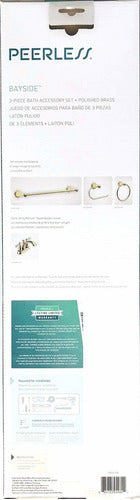 Peerless 3-Piece Bayside Polished Brass Decorative Bathroom Hardware Set SIDE63-PB 5