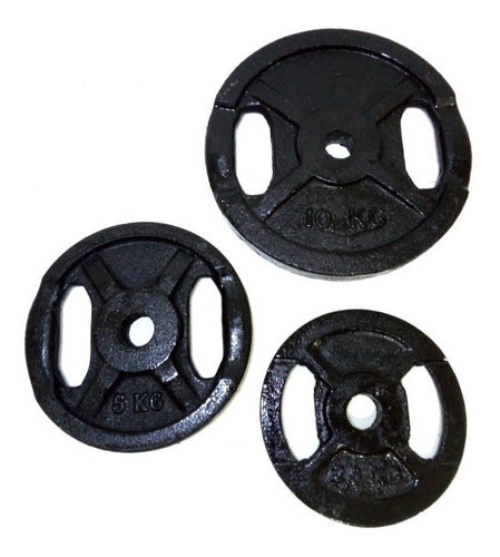 5 Kg Weight Plates Set with Grip Handles - Cast Iron 4