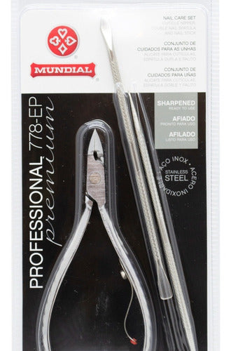 Mundial Personal Care Alicate Uñas + Repujador +palito 778ep 2