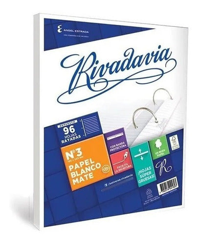 Rivadavia Replacement Notebook 96 Sheets No. 3 Ruled and Squared with Band 0