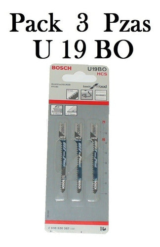 Bosch Basic U19BO Jigsaw Blades Pack of 3 1