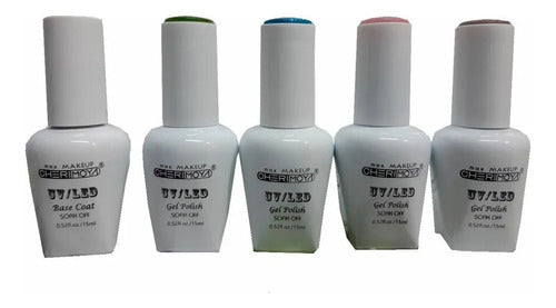 Combo Base Coat + 4 Color Esmalte Semipermanente Cherimoya 0