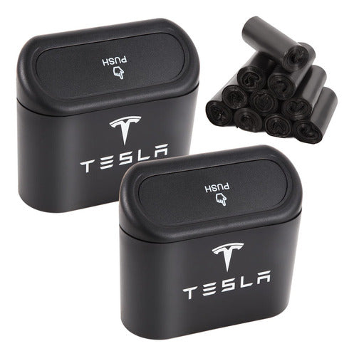 Enthulove Paquete De 2 Cubos De Basura Mini Tesla Con Tapa Y 0