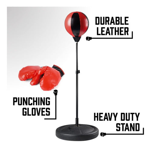 Explorer Fan Punching Ball Niño Juego Práctica Boxeo Base Inflador Guantes 7