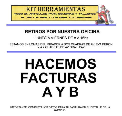 KIT HERRAMIENTAS Válvula Tr-51 Por 4 Unidades Para Reparacion Camara Moto 3