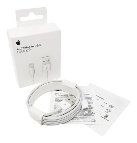 Cable iPhone Usb Lightning 2 Metros Datos En Caja 0