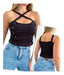 Crossed Short Top with Front Lace Detail at Neckline 11