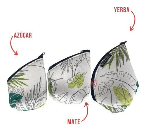 Mate Set with Yerba and Sugar Bags - Fabric Mate Cup Design with Zipper Closure 49