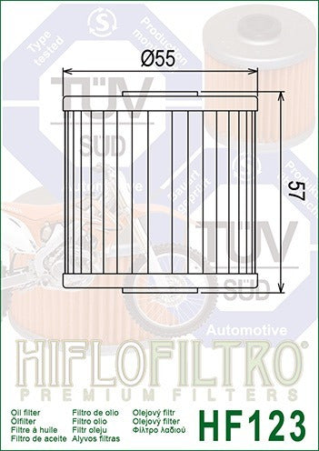 Hiflofiltro Filtro Aceite HF123 Kawasaki KLR 250 600 KLX 650 1