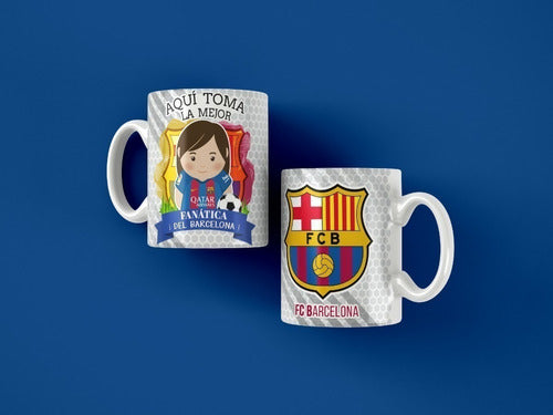 Diseños Plantillas Tazas Aqui Toma Fan Barcelona Sublimación 7