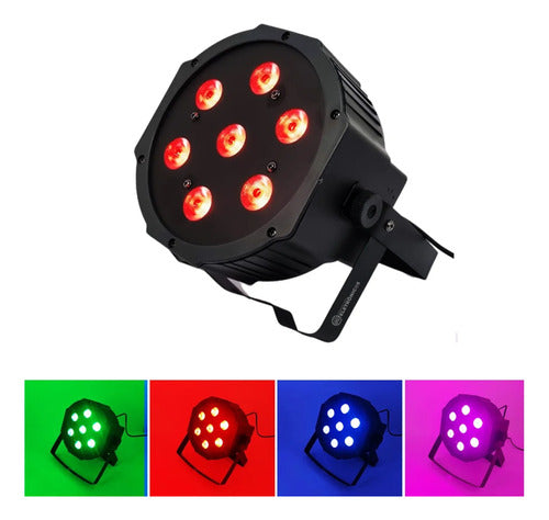 Canhão Jogo De Luz 7 Leds Rgb 90w Efeito Strobo Potente 0