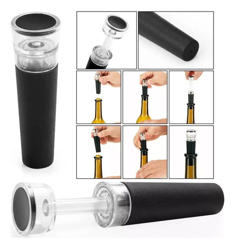 Pirotech Wine Vacuum Pump + Silicone Bottle Stopper 5