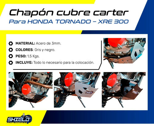 Shield Protecciones - Gaspar Ringuelet Chapon Cubre Carter Honda Tornado 250 / Xre 300 1