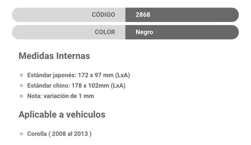 Stereo 2 Din Adapter Frame for Corolla (2008-2013) 2868 3