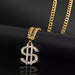 Burdah Golden Hip Hop Dollar Necklace with Strass – Elegant Rap Trap Inspired Design 4