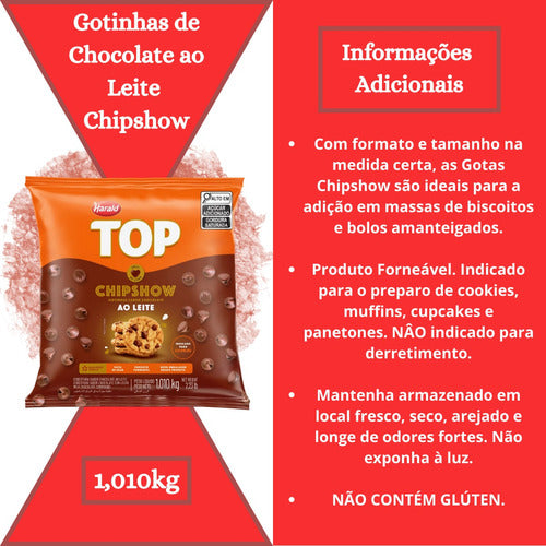 Chipshow Gotas Forneáveis Chocolate Ao Leite 1,010kg Harald 2