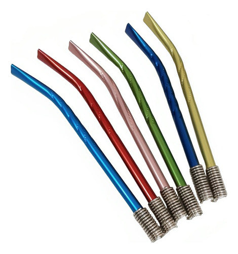 Set of 5 Loekemeyer Stainless Steel Spring Color Straws 0