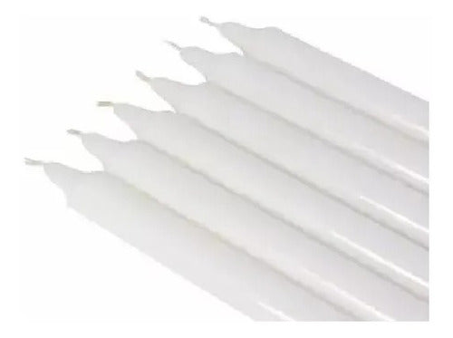 Set of 6 White Long Slim Candles by Mahalpiedras 0