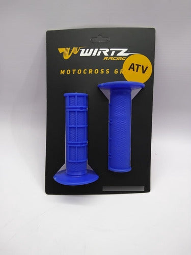 Wirtz Half Waffle Blue Grips for ATV Quad - Rvm 1