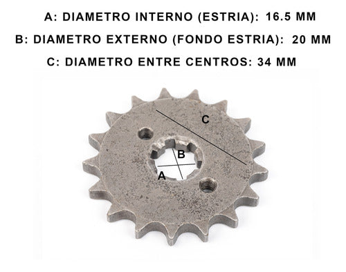 Piñon De Transmision Z17 Yamaha Ybr 125 E/ R/ Ed Creuso 1