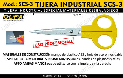 Olfa Tijeras SCS-3 Corta Plástico, Tela Y Vinilo 1