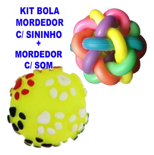 Brinquedo Pet: Kit 2 Bola Mordedor Cachorro 6,5cm Pet Shop10 1