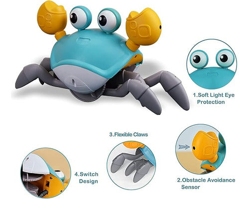 Cute Crab USB Charging Crawling Toy with Lights and Music 6