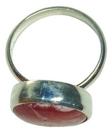 Monte Kurama Anillo Rodocrosita Plata 925 Regulable Redondo 1,5cm Aprox 1