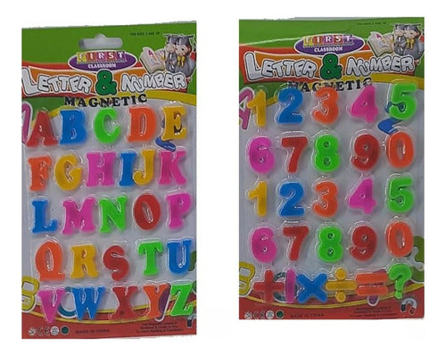 Combo Letras Y Números Infantiles Magnéticos Multicolores 0