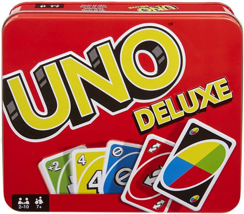 Juego De Cartas Uno Edición Deluxe En Caja Metálica 0