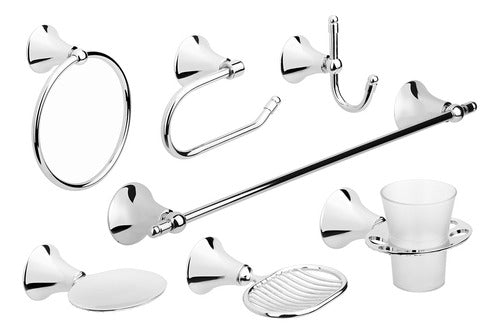 Estalgrif Kit Accessories for Bathrooms Eleven Chrome 8 Pieces 0