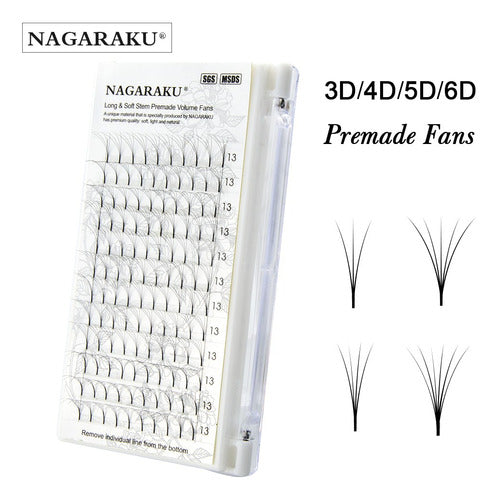 Nagaraku 4D Pre-Made Fan Eyelashes for Russian Volume 1