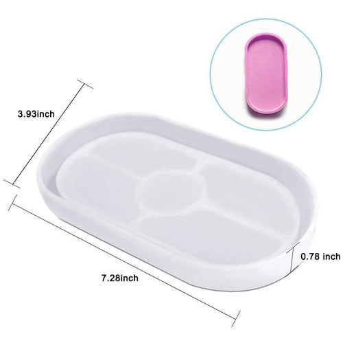 2 Moldes Silicona Cristal Ovalado Cemento Hormigon Arcilla 2