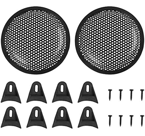 X Autohaux 2pcs Grill Cover 12 Inch Mesh Protector Car Speaker 0