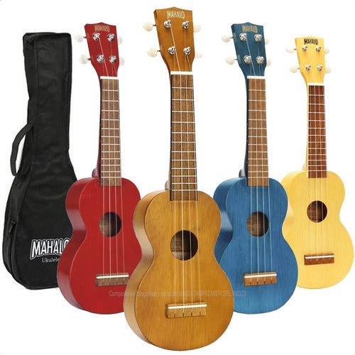 Premium Soprano Ukulele Pack Colors with Tuner, Case, and Pick 7