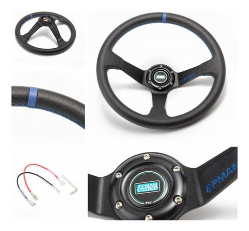 Epman Sports Competition Steering Wheel Blue 0