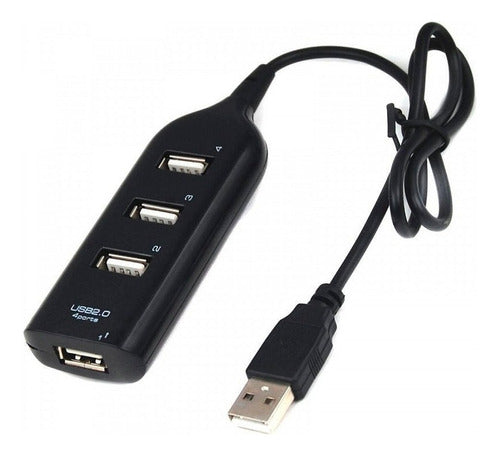 Hub Usb 2.0 Zapatilla 4 Puertos Cable De 40cm 480mbps 0