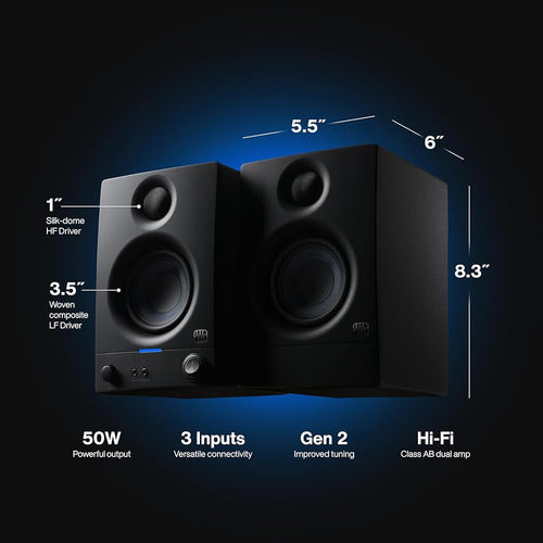 Monitores De Estudio Presonus Eris 3.5, Par De Altavoces De 1