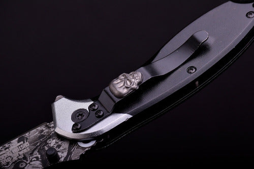 Tactical Zombie Hunter Walking Dead Pocket Knife with Cord 6