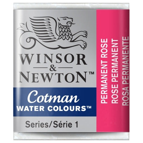 Winsor & Newton Cotman Watercolor ½ Pan Permanent Rose 0