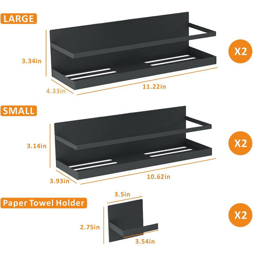 Estante Magnético Para Refrigerador, Negro, 4 Unidades 4