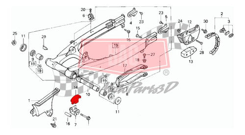 BAG MOTOPARTS3D Deslizador Tensor Guia Roce Cadena Honda Xr 250 1