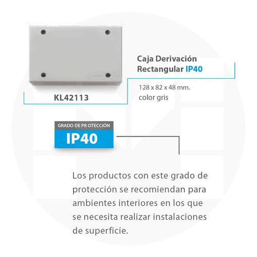 Caja Sigma Ciega 4 Módulos Ip40 Color Gris Kalop 3