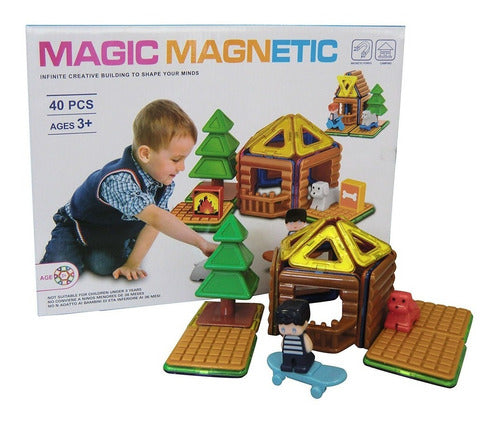 Magic Magnetic Colorful Magnetic Block Set with 40 Pieces 0