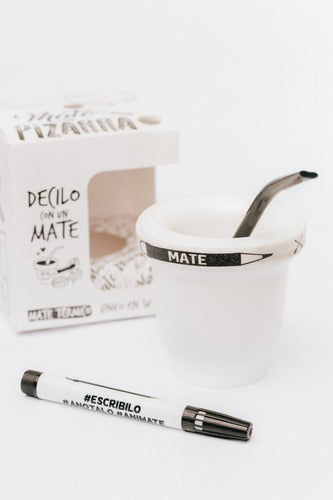 Original Mate Gift Set with Slate Souvenir and Straw in Box 3